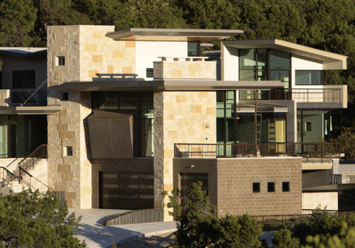 Contemporary Residential Stone home with stone exterior and clean lines Contemporary Residential Stone home with stone exterior and clean lines