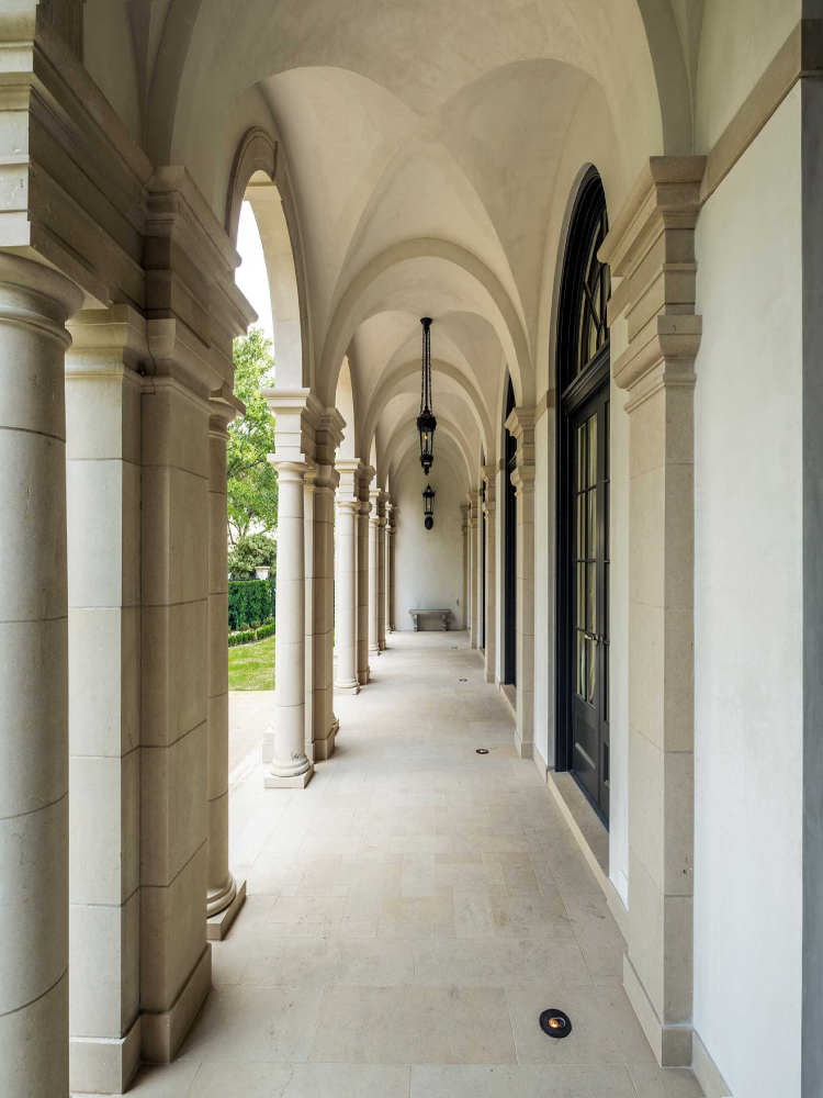 Limestone Veneer Arched Walkway Limestone Veneer Arched Walkway